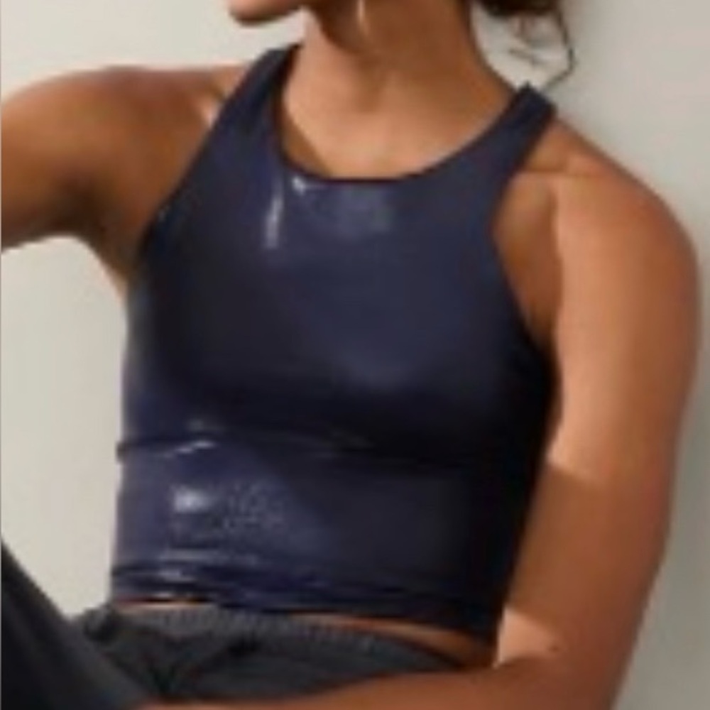 Navy Blue Crop Top
